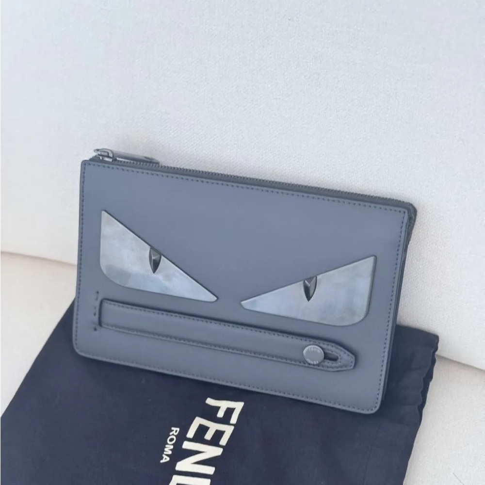Fendi Gray Men's Clutch Bag